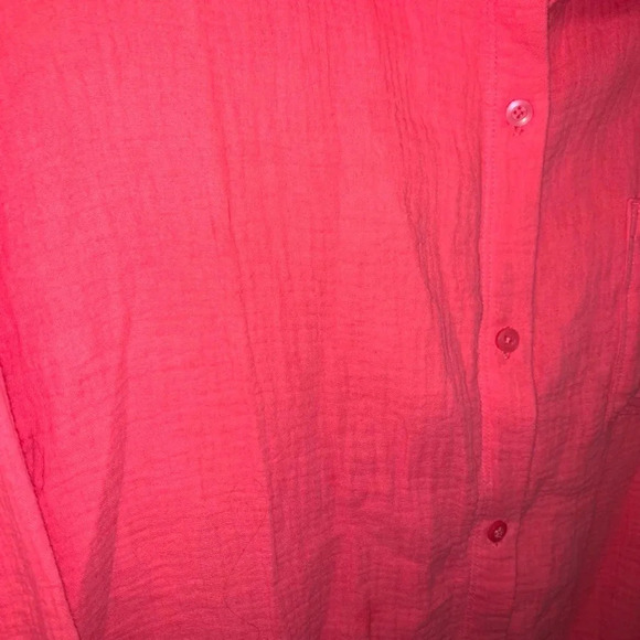 Rachel Roy Pink 100% Cotton Textured Button Up Shirt  XXL - Picture 7 of 10